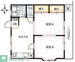 ジュネス 2DKの間取図画像