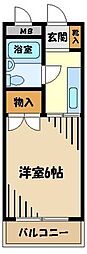 パールイン富士見平 1Kの間取図画像