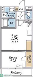(仮称)リブリ・八王子市台町 1LDKの間取図画像