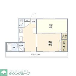 ルミネント中福生 1LDKの間取図画像