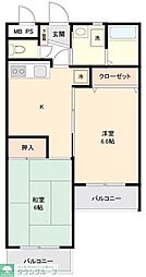 ホーユウパレス青梅 2DKの間取図画像