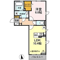 チェストK5 1LDKの間取図画像