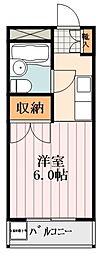 シティハイツ河辺 1Kの間取図画像
