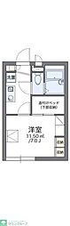 レオパレスハピネス 1Kの間取図画像