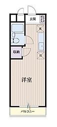 b'CASA狭山ヶ丘re-born ワンルームの間取図画像