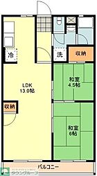 ピースパルマンション 2LDKの間取図画像
