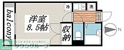 パレスみずほ 1Kの間取図画像