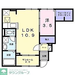 ソルジェンテ 1LDKの間取図画像
