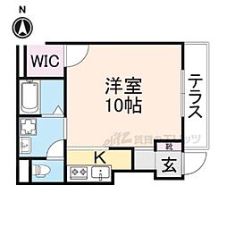 プロキオン 1階1Kの間取り