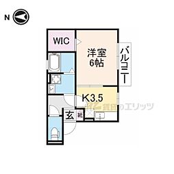 リヴェールシャトーＡ棟 2階1Kの間取り