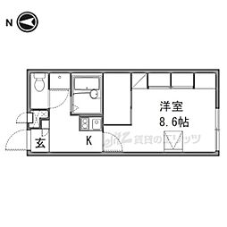近鉄奈良線 大和西大寺駅 バス16分 南押熊下車 徒歩2分の賃貸アパート 2階1Kの間取り