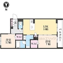 ソラマ 2階2LDKの間取り