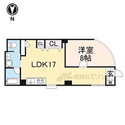 近鉄生駒線 南生駒駅 徒歩7分の賃貸マンション 1階1LDKの間取り