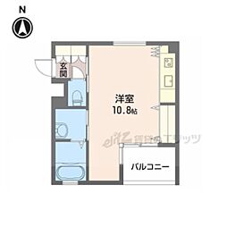 近鉄奈良線 近鉄奈良駅 徒歩14分の賃貸マンション 1階ワンルームの間取り