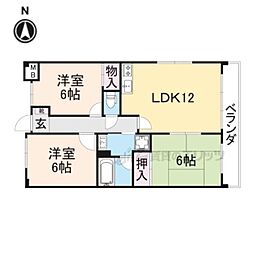 近鉄大阪線 五位堂駅 徒歩5分の賃貸マンション 4階3LDKの間取り
