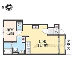 ヴィレッタ2 1階1LDKの間取り