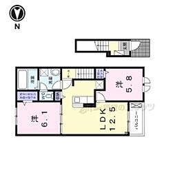 クラッシー　ハウス 2階2LDKの間取り