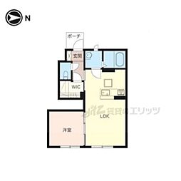 JR和歌山線 JR五位堂駅 徒歩13分の賃貸アパート 1階1LDKの間取り