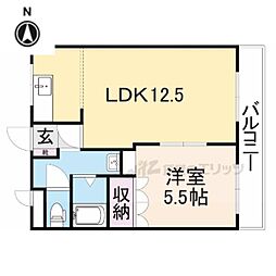 ピアコート木原 2階1LDKの間取り