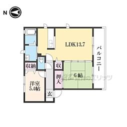 ラフィナートＢ・Ｃ 1階2LDKの間取り