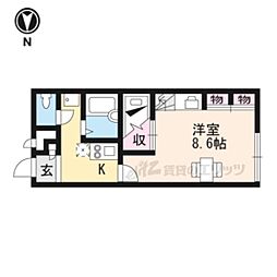 近鉄南大阪線 磐城駅 徒歩4分の賃貸アパート 2階1Kの間取り