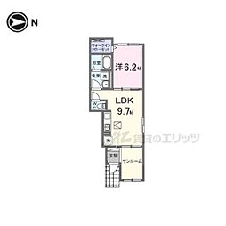 リエール 1階1LDKの間取り