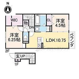 イルミナーレ 2階2LDKの間取り