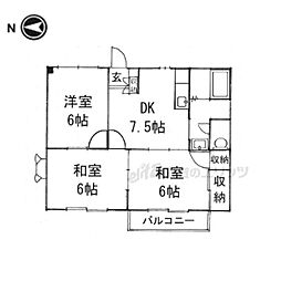 近鉄大阪線 近鉄下田駅 徒歩2分の賃貸アパート 2階3DKの間取り