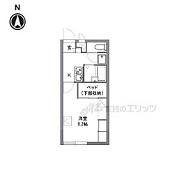 近鉄奈良線 近鉄奈良駅 バス17分 春日苑住宅下車 徒歩6分の賃貸アパート 1階1Kの間取り