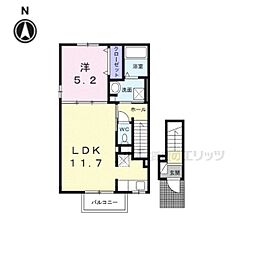 ｃａｓａかしば 2階1LDKの間取り