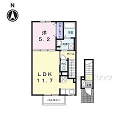 ｃａｓａかしば 2階1LDKの間取り