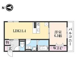 セントセシリア 2階1LDKの間取り