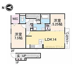 アプロディールハート1 2LDKの間取図画像