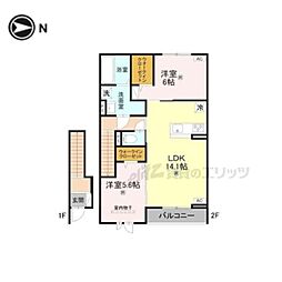 アムフル 2LDKの間取図画像