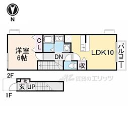 プロムナード2 1LDKの間取図画像