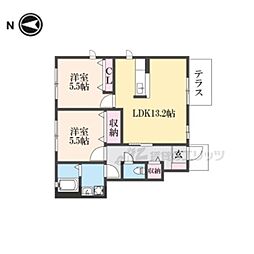 RaffinatoB 2LDKの間取図画像