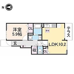 サンガーデンM・2 1LDKの間取図画像