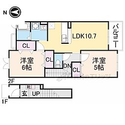 アルバ2 2LDKの間取図画像