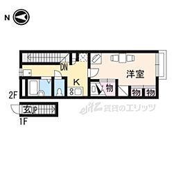 レオパレスツカサ 1Kの間取図画像