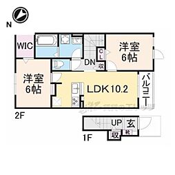 ベルオーブ10 2LDKの間取図画像