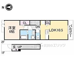 ハッピーハイツ 1LDKの間取図画像