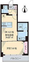 beRoom中野 1DKの間取図画像
