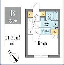 LEGALANDOGIKUBOANNEX 1Kの間取図画像