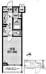 プレール・ドゥーク西荻窪 1Kの間取図画像