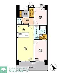 ロイヤルパーリスリバーサイド 2LDKの間取図画像