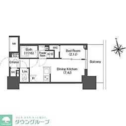 バウスステージ中野 1DKの間取図画像