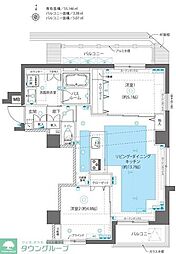 ZOOM中野West 2LDKの間取図画像