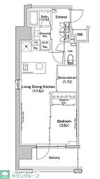 ザ・パークハビオ上北沢 1SLDKの間取図画像