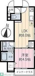 カリーノ田柄 1LDKの間取図画像