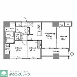 ACP Residence 中野新橋 3LDKの間取図画像